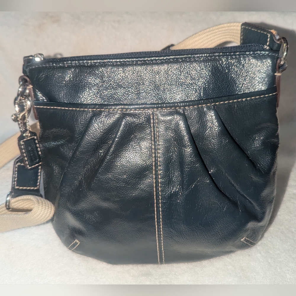 Coach Dark Blue Patent Leather Soho Swing Crossbody Bag